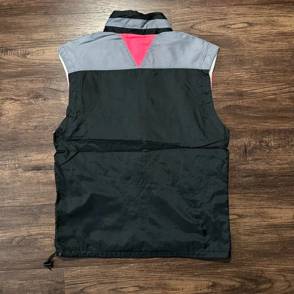VINTAGE 90s NIKE Windbreaker Vest Black Pink Neon - Medium - Picture 2 of 6